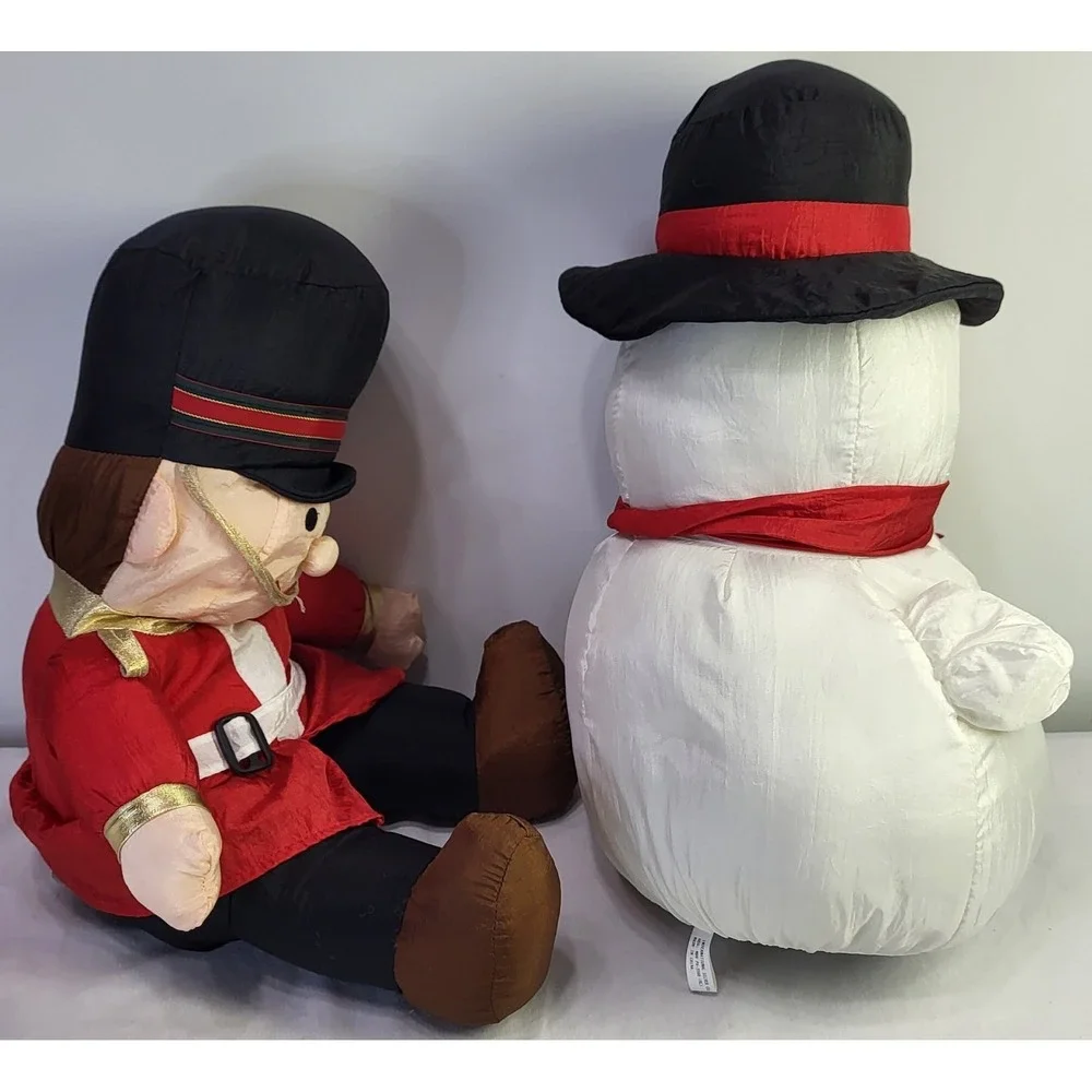International Silver Nylon Parachute Christmas Snowman & Soldier Plush Set 18